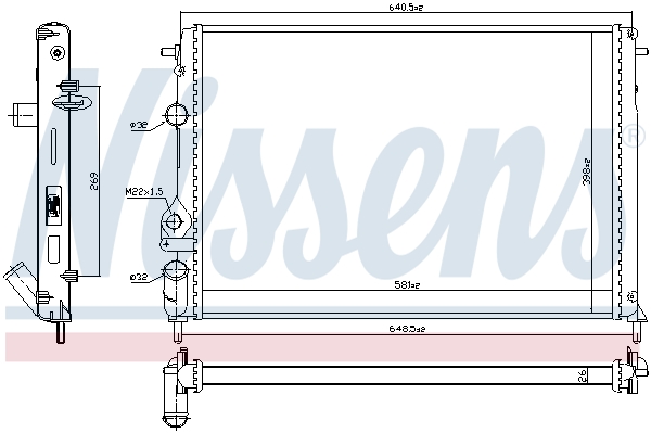 NISSENS 63877 Radiatore, Raffreddamento motore