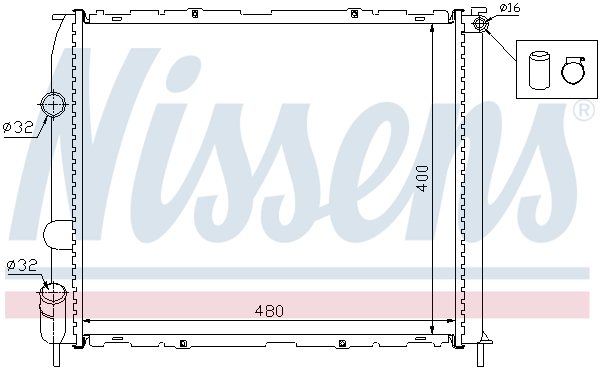 NISSENS 63886 Radiatore, Raffreddamento motore