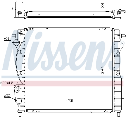 NISSENS 63968A Radiatore, Raffreddamento motore-Radiatore, Raffreddamento motore-Ricambi Euro