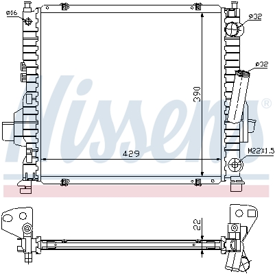 NISSENS 63984 Radiatore, Raffreddamento motore