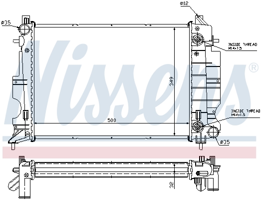 NISSENS 64036A Radiatore, Raffreddamento motore-Radiatore, Raffreddamento motore-Ricambi Euro