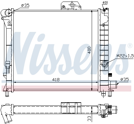 NISSENS 64039 Radiatore, Raffreddamento motore