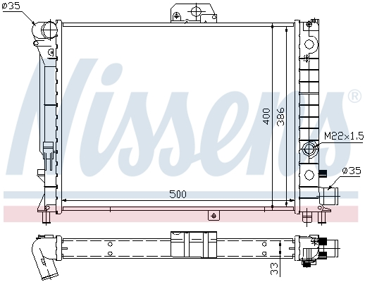 NISSENS 64049 Radiatore, Raffreddamento motore