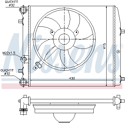 NISSENS 64103 Radiatore, Raffreddamento motore-Radiatore, Raffreddamento motore-Ricambi Euro