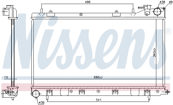 NISSENS 64122 Radiatore, Raffreddamento motore