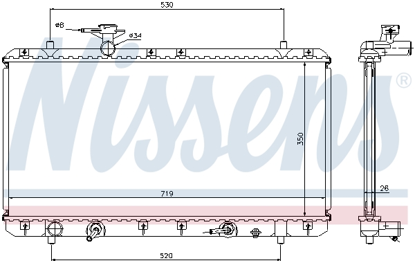 NISSENS 64166A Radiatore, Raffreddamento motore-Radiatore, Raffreddamento motore-Ricambi Euro