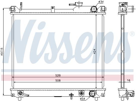 NISSENS 641757 Radiatore, Raffreddamento motore-Radiatore, Raffreddamento motore-Ricambi Euro