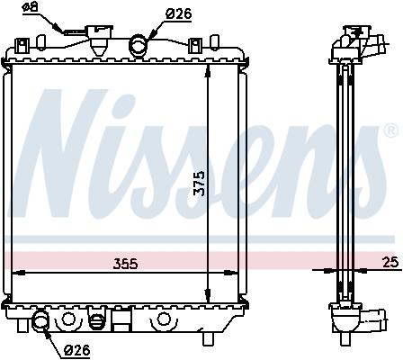 NISSENS 64189 Radiatore, Raffreddamento motore