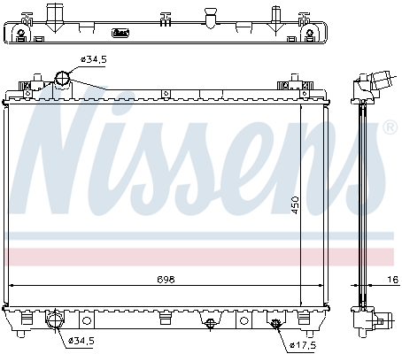 NISSENS 64201 Radiatore, Raffreddamento motore-Radiatore, Raffreddamento motore-Ricambi Euro