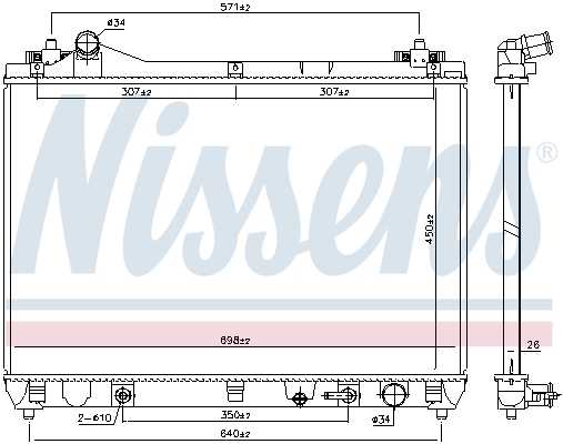 NISSENS 64253 Radiatore, Raffreddamento motore-Radiatore, Raffreddamento motore-Ricambi Euro