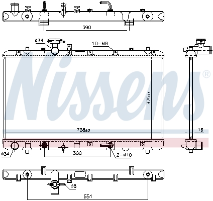 NISSENS 64255 Radiatore, Raffreddamento motore-Radiatore, Raffreddamento motore-Ricambi Euro