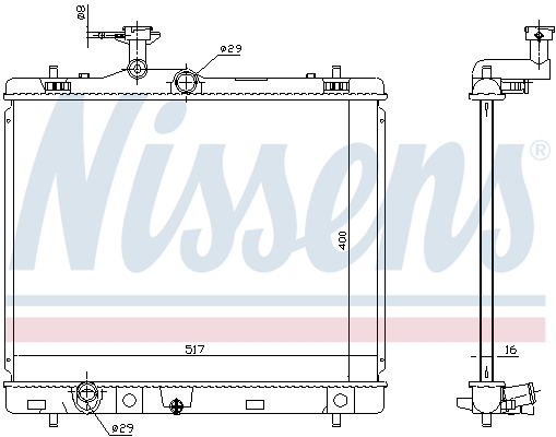 NISSENS 64257 Radiatore, Raffreddamento motore-Radiatore, Raffreddamento motore-Ricambi Euro