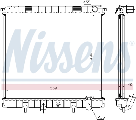 NISSENS 64319A Radiatore, Raffreddamento motore-Radiatore, Raffreddamento motore-Ricambi Euro