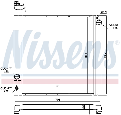 NISSENS 64329 Radiatore, Raffreddamento motore-Radiatore, Raffreddamento motore-Ricambi Euro