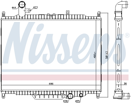 NISSENS 64332 Radiatore, Raffreddamento motore