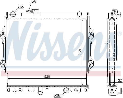 NISSENS 64599A Radiatore, Raffreddamento motore