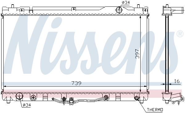 NISSENS 64633 Radiatore, Raffreddamento motore