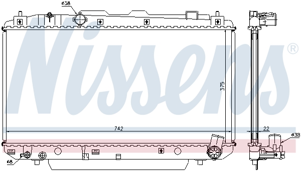 NISSENS 64638A Radiatore, Raffreddamento motore