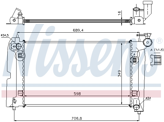 NISSENS 64646A Radiatore, Raffreddamento motore