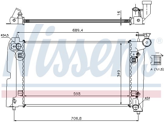 NISSENS 64648A Radiatore, Raffreddamento motore