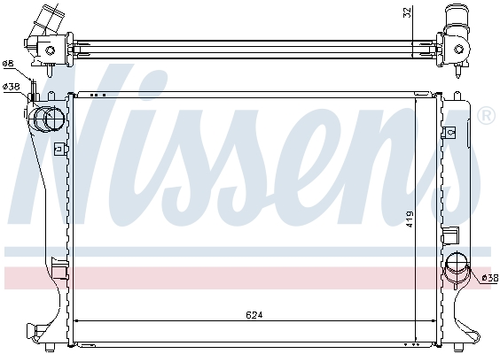 NISSENS 64666A Radiatore, Raffreddamento motore