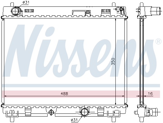 NISSENS 64676A Radiatore, Raffreddamento motore-Radiatore, Raffreddamento motore-Ricambi Euro