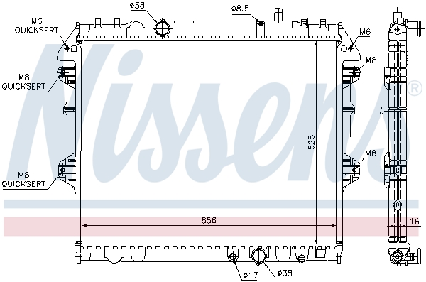 NISSENS 64681 Radiatore, Raffreddamento motore