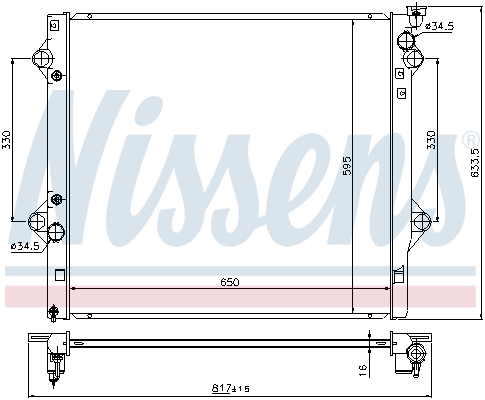 NISSENS 646822 Radiatore, Raffreddamento motore-Radiatore, Raffreddamento motore-Ricambi Euro