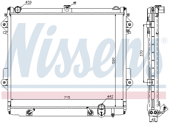 NISSENS 646827 Radiatore, Raffreddamento motore-Radiatore, Raffreddamento motore-Ricambi Euro