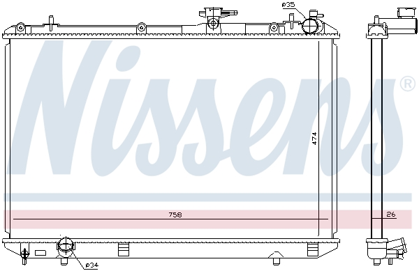 NISSENS 646828 Radiatore, Raffreddamento motore-Radiatore, Raffreddamento motore-Ricambi Euro