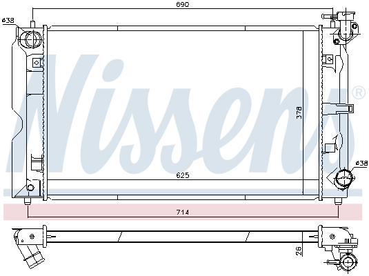 NISSENS 646857 Radiatore, Raffreddamento motore