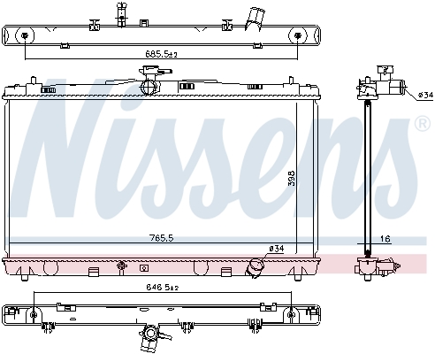 NISSENS 646869 Radiatore, Raffreddamento motore