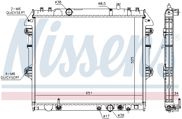 NISSENS 646897 Radiatore, Raffreddamento motore