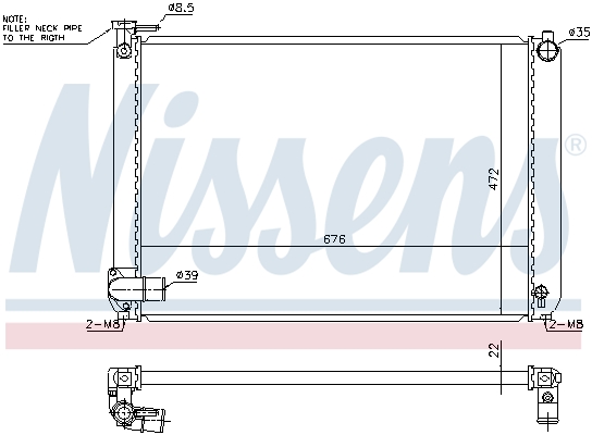 NISSENS 646913 Radiatore, Raffreddamento motore