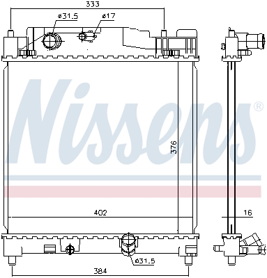 NISSENS 646915 Radiatore, Raffreddamento motore-Radiatore, Raffreddamento motore-Ricambi Euro