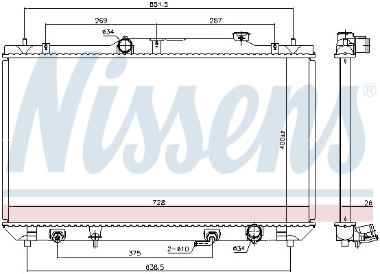 NISSENS 646925 Radiatore, Raffreddamento motore