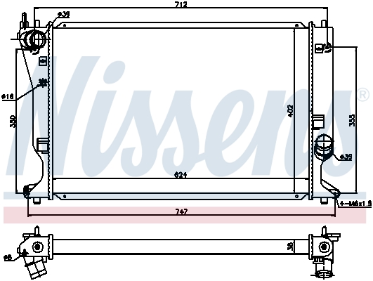 NISSENS 64695 Radiatore, Raffreddamento motore