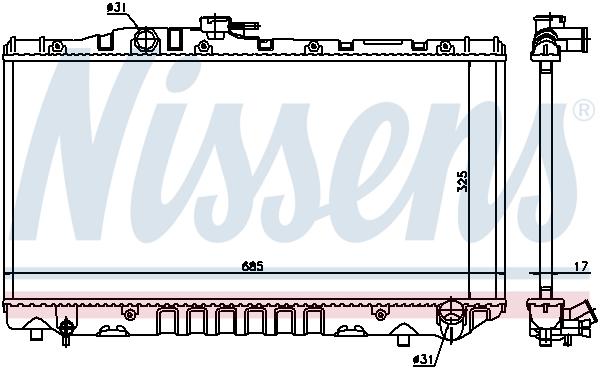 NISSENS 64712 Radiatore, Raffreddamento motore-Radiatore, Raffreddamento motore-Ricambi Euro