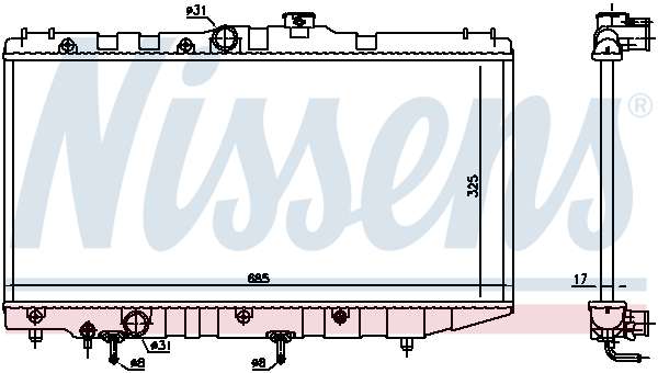 NISSENS 647191 Radiatore, Raffreddamento motore