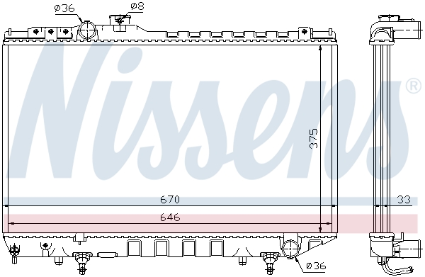 NISSENS 64750 Radiatore, Raffreddamento motore