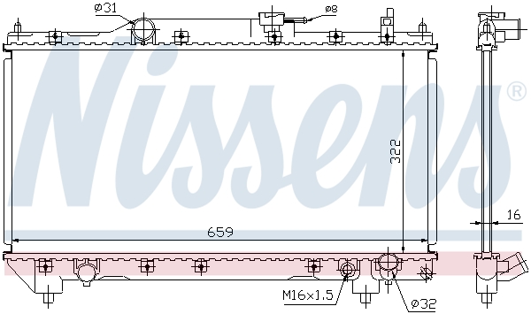 NISSENS 64783A Radiatore, Raffreddamento motore