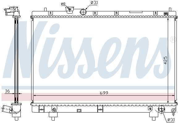 NISSENS 64795A Radiatore, Raffreddamento motore-Radiatore, Raffreddamento motore-Ricambi Euro