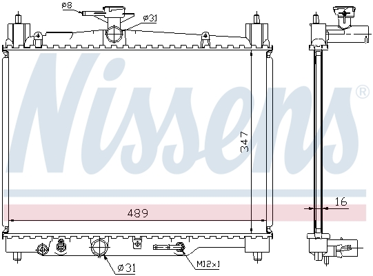 NISSENS 64801 Radiatore, Raffreddamento motore