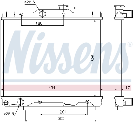 NISSENS 64849 Radiatore, Raffreddamento motore