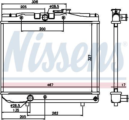 NISSENS 64880 Radiatore, Raffreddamento motore