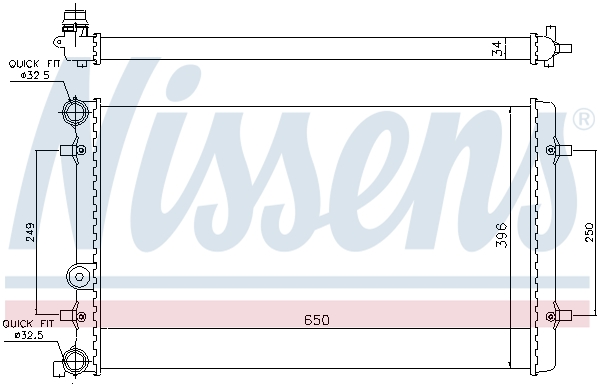 NISSENS 65011 Radiatore, Raffreddamento motore