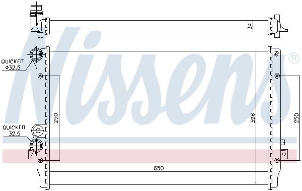 NISSENS 65012 Radiatore, Raffreddamento motore