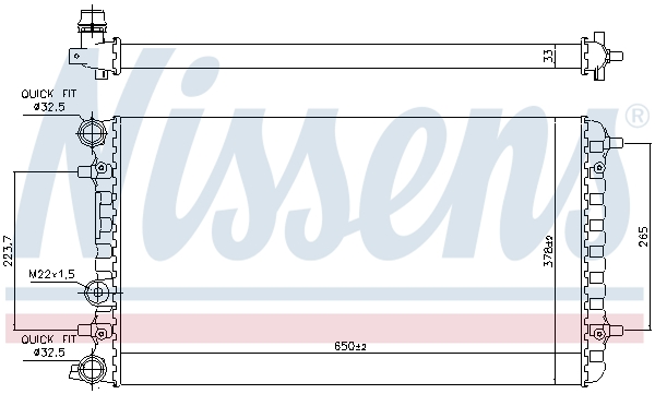 NISSENS 65228 Radiatore, Raffreddamento motore