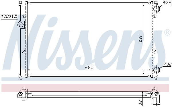 NISSENS 652441 Radiatore, Raffreddamento motore