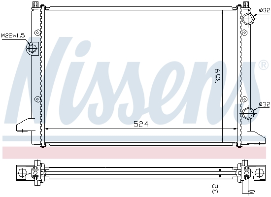 NISSENS 65253 Radiatore, Raffreddamento motore